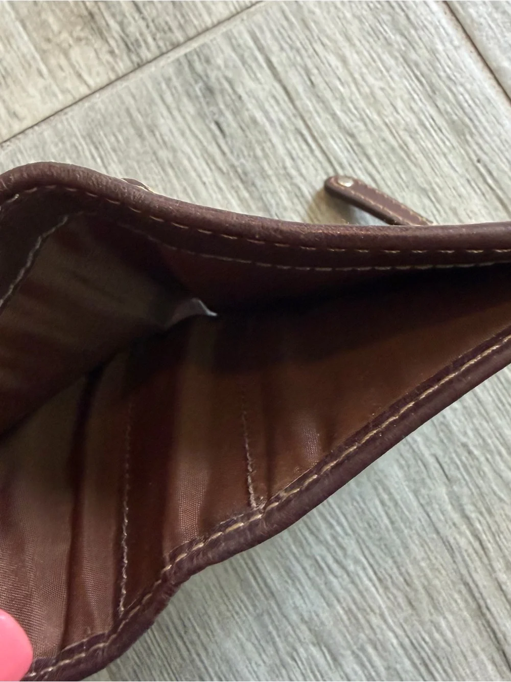 Vintage Coach Chelsea Signature Brown Canvas Credit Card Wallet Snap Button Zip